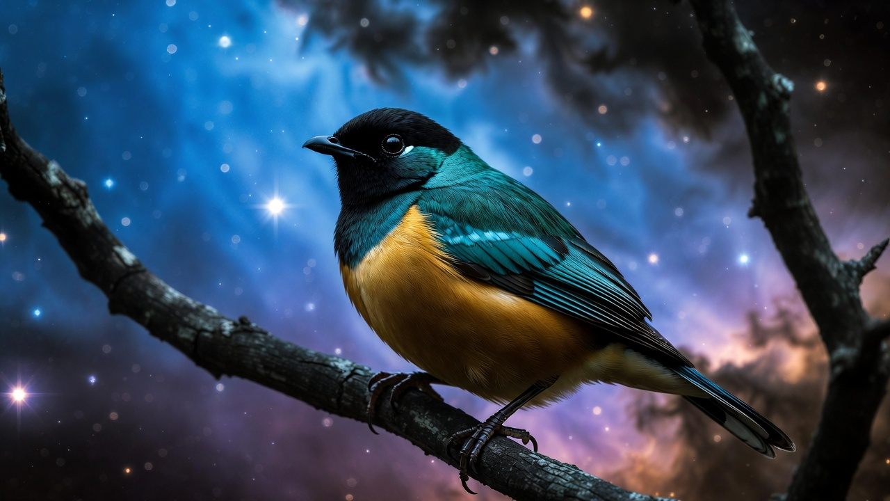 Vibrant Lesser Antillean bullfinch perched on a branch in a lush Puerto Rico forest corridor, representing the success of Alcides Morales-Pérez rewilding project.